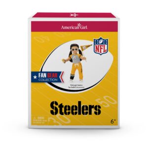 American Girl Pittsburgh Steelers 18 inch Doll Fan Outfit and Accessories, Black and Yellow, 6 pcs, Ages 6+