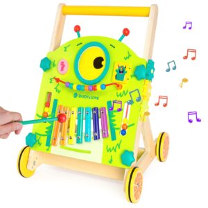 wooden baby walker baby push walker sit-to-stand learning walkers for baby toddlers baby walker activity center toys multifunctional montressori educational toy for boys & girls