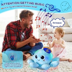 Baby Infant Crawling Walking Toys,MOJINO Tummy Time Plush Octopus Toy Gifts 3 4 5 6 7 8 11 12 Babies Walker Boy Girl 3-6 6-12 Learning 9-12 12-18 Toddler 36 Months Old Music Development Birthday Gift