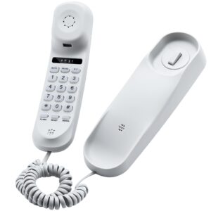 corded phone for home, durable landline phone with large buttons for seniors, versatile mini phone for the home, office, and more(white)