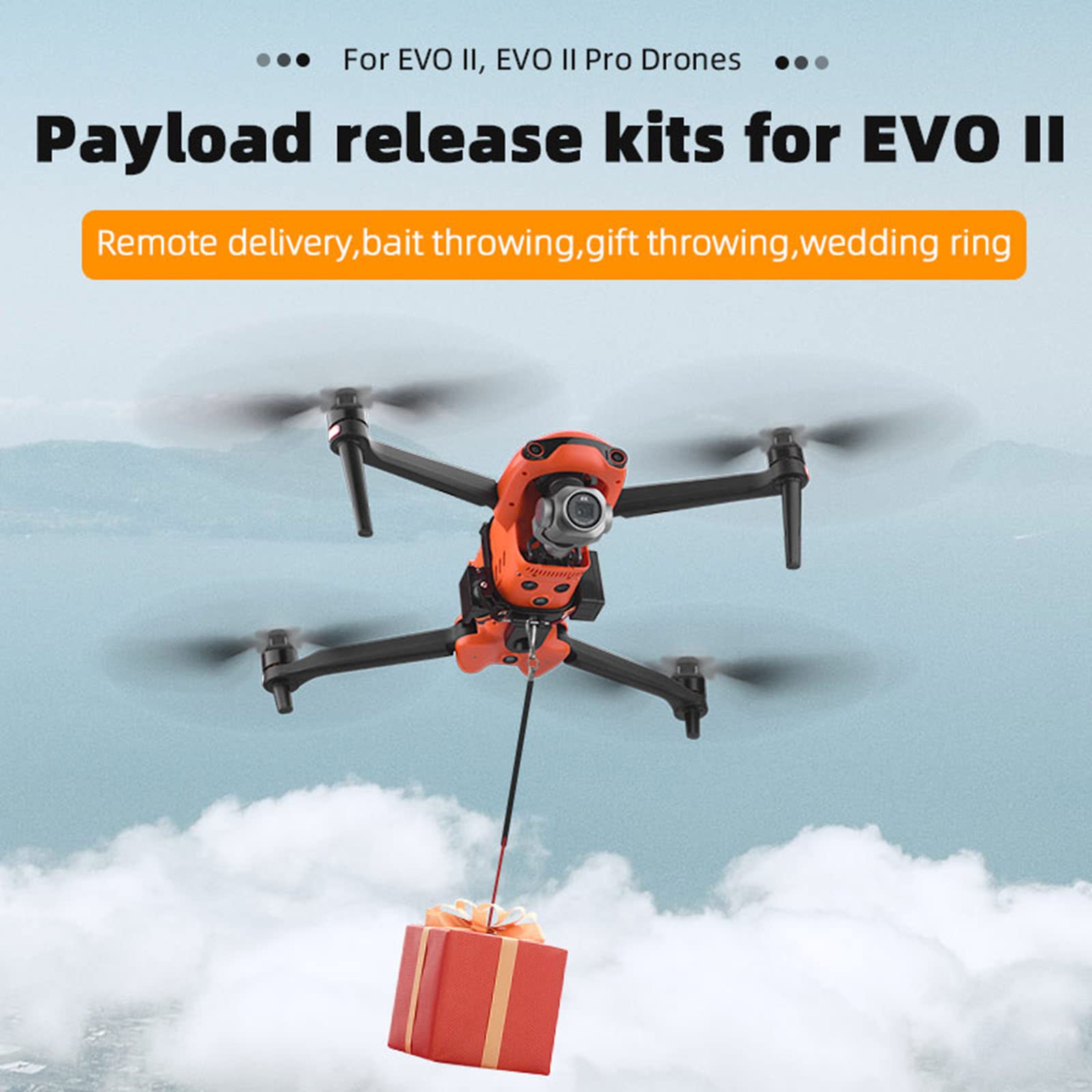 LICHIFIT Drone Airdrop System for EVO II Pro/II Wedding Proposal Delivery Device Remote Control Thrower Accessory