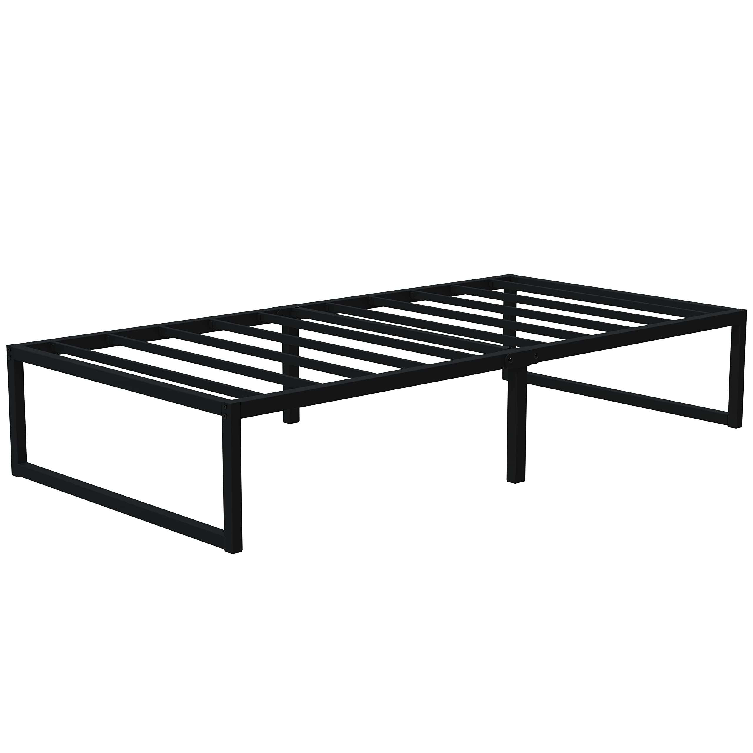 Lutown-Teen 16 Inch Twin XL Bed Frames Heavy Duty Sturdy Metal Platform Bed Frame No Box Spring Needed, Noise Free, Easy Assembly, Black