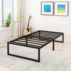 Lutown-Teen 16 Inch Twin XL Bed Frames Heavy Duty Sturdy Metal Platform Bed Frame No Box Spring Needed, Noise Free, Easy Assembly, Black