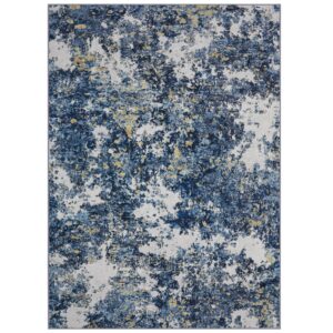 8x10 Area Rug for Living Room Bedroom: Large Washable Rug with Anti-Slip Backing Non-Shedding Stain-Resistant Soft Abstract Carpet for Dining Room Nursery Home Office (Blue/Multi)