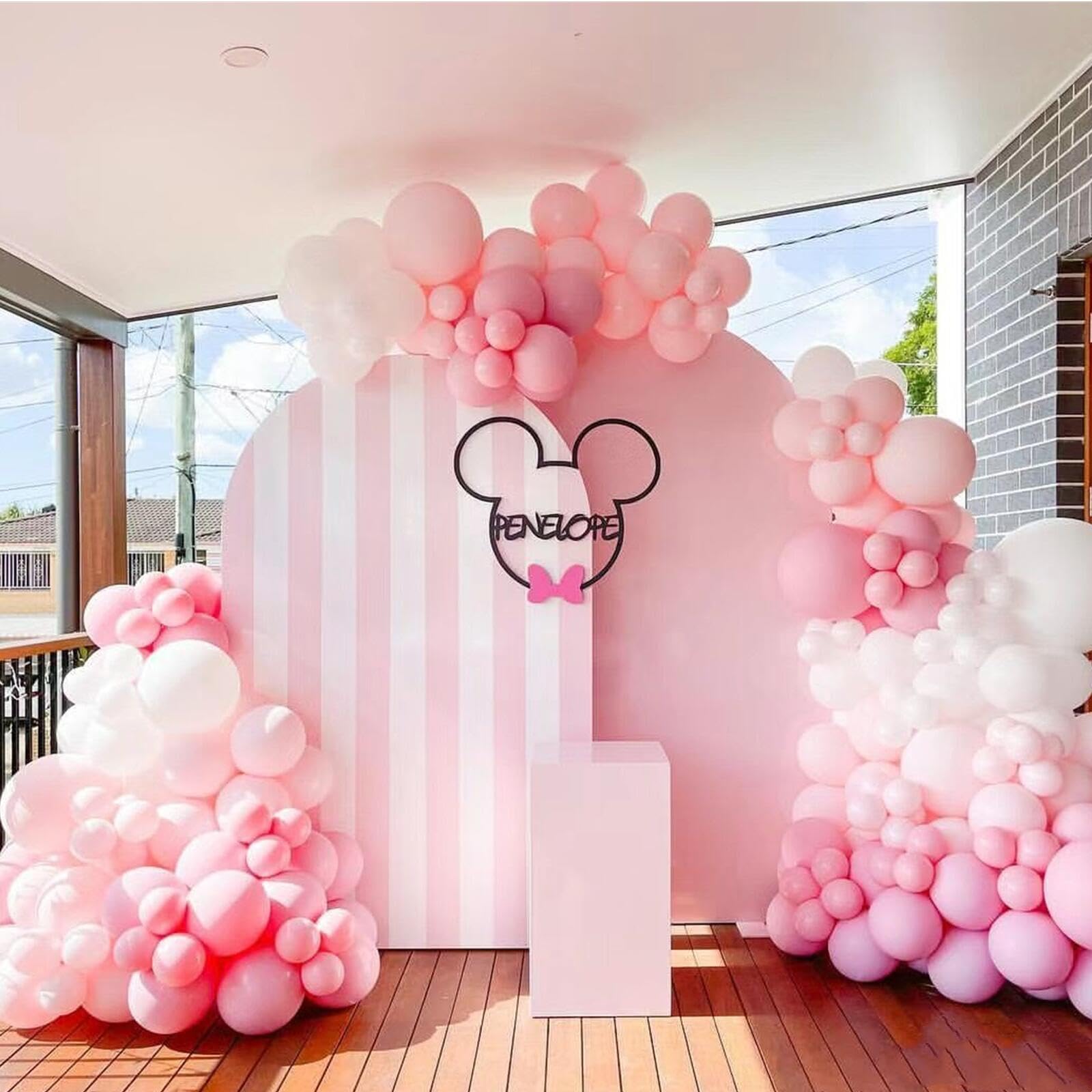 412pcs Pastel Pink Balloon Garland Arch Kit 18 12 10 5 Inch Different Sizes Light Pink Latex Balloons for Baby Shower Birthday Happy Gender Reveal Party Decoration