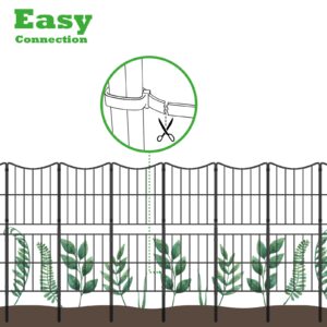 OUSHENG Decorative Garden Fence Fencing 10 Pack, 37.5in (H) x 10ft (L) Rustproof Metal Wire Panel Border Animal Barrier for Dog, Flower Edging for Yard Landscape Patio Outdoor Decor, Arc