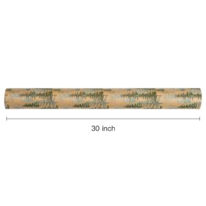 RUSPEPA Christmas Wrapping Paper, Jumbo Roll Kraft Paper - Christmas Tree Design for Holiday Gift Wrap - 30 Inches x 100 Feet