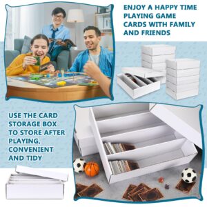 Seajan 16 Pcs Card Storage Box 3200 Count Trading Card Box White Sports Card Storage Boxes Collectible Trading Card Cases for Gaming Cards, Baseball Football Basketball Hockey Sports Cards