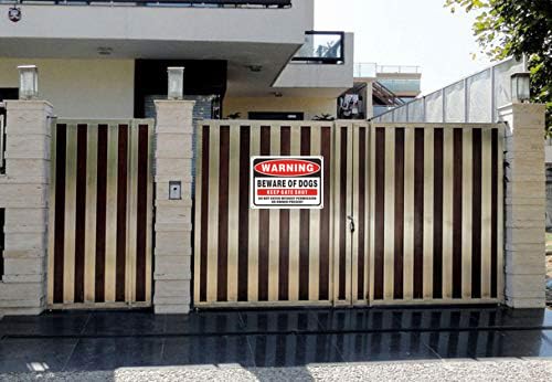 Beware of Dog Signs for Fence,Yuntarda 2-Pack 10"x7"Do not Enter Sign Keep Gate Shut Rust Free Reflective Metal Sign for Outdoor Use