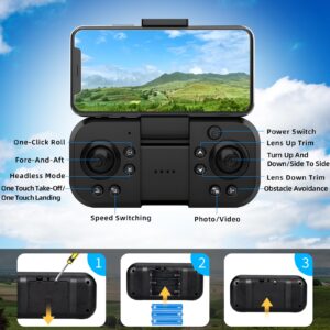 Drones with Camera for Adults and Kids,8K HD FPV Camera Drones with Carrying Case,Foldable Drones Remote Control Toys with 2 Batteries,One Key Start,Headless Mode,Speed Adjustment,3D Flips,Gifts for Boys Girls