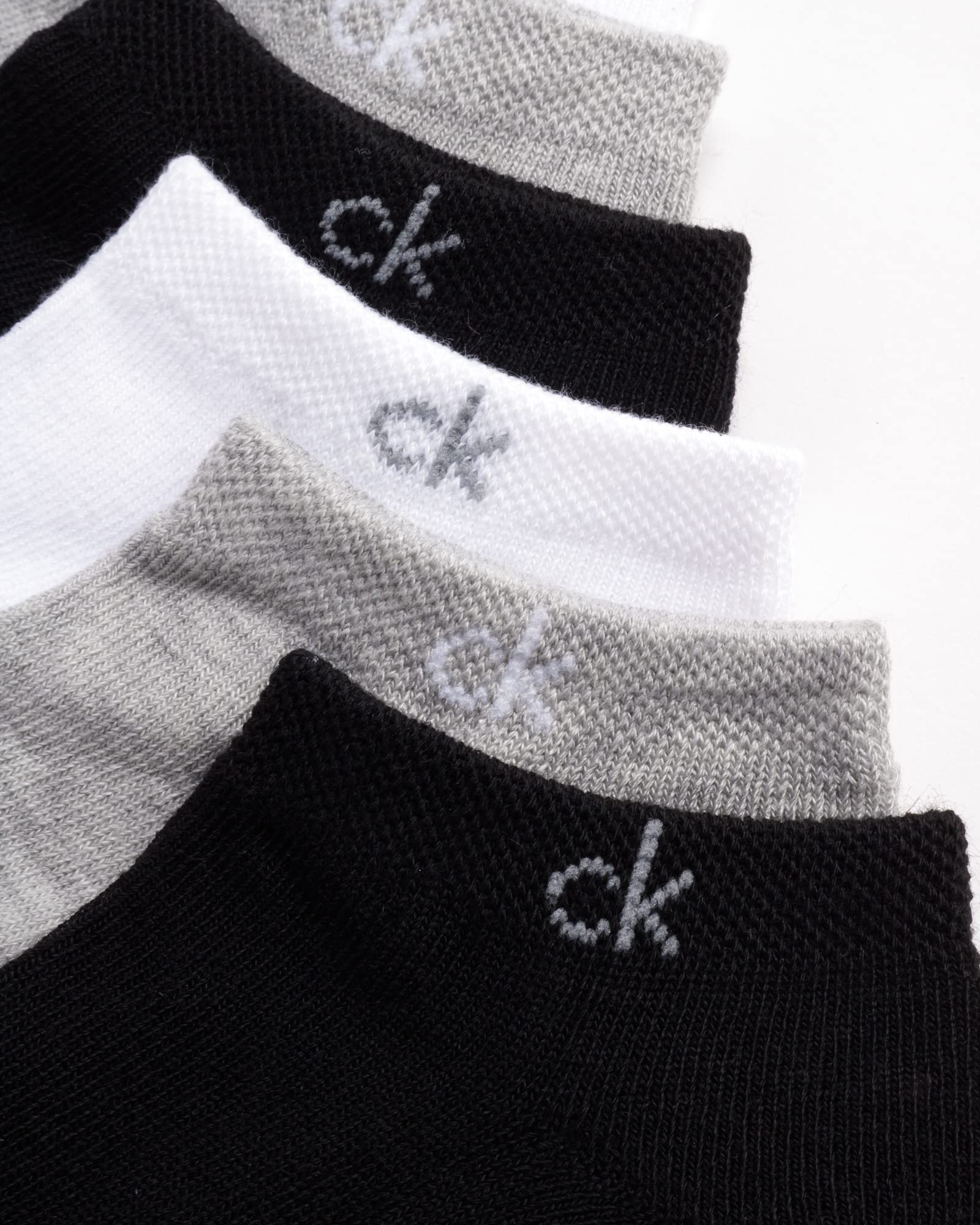 Calvin Klein Women's Athletic Socks - Lightweight Performance No Show Socks (12 Pack), Size Shoe Size 4-10, BlackWhiteGrey