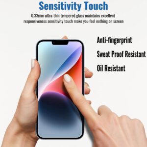 NEEPART 4 Pack Tempered Glass Screen Protector for iPhone 14 Plus/iPhone 13 Pro Max [6.7 Inch], Sensor Protection, 9H Tempered Glass Film, Anti-Scratch, Case Friendly, Easy Installation, Bubble Free,