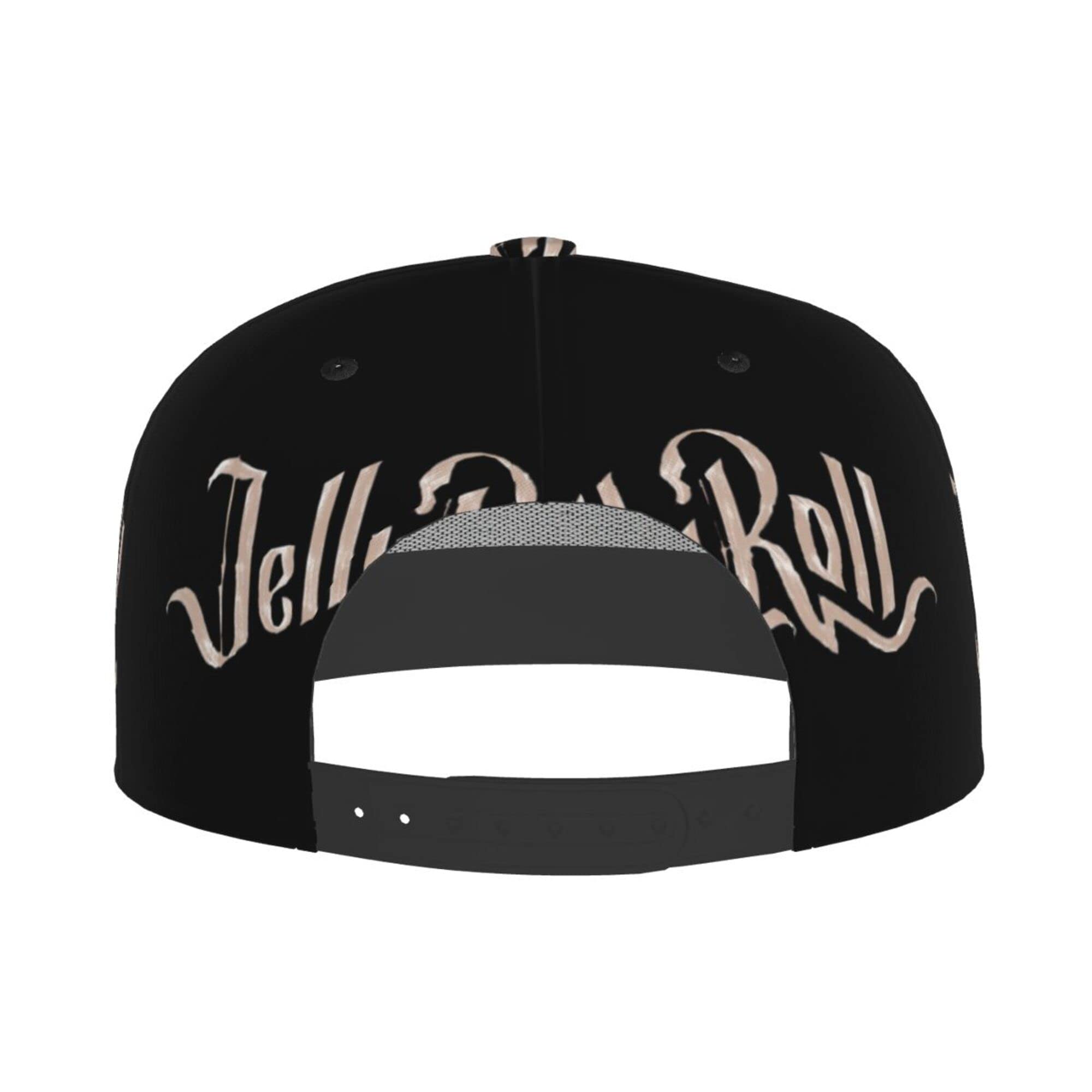 YEACITY Jelly Music Roll Unisex Hip Hop Flat Bill Brim Baseball Cap Adjustable Trucker Hats for Men Women Teens Black