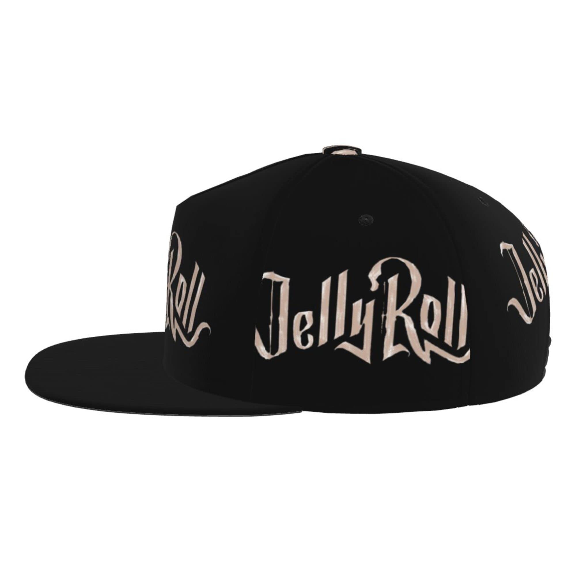 YEACITY Jelly Music Roll Unisex Hip Hop Flat Bill Brim Baseball Cap Adjustable Trucker Hats for Men Women Teens Black