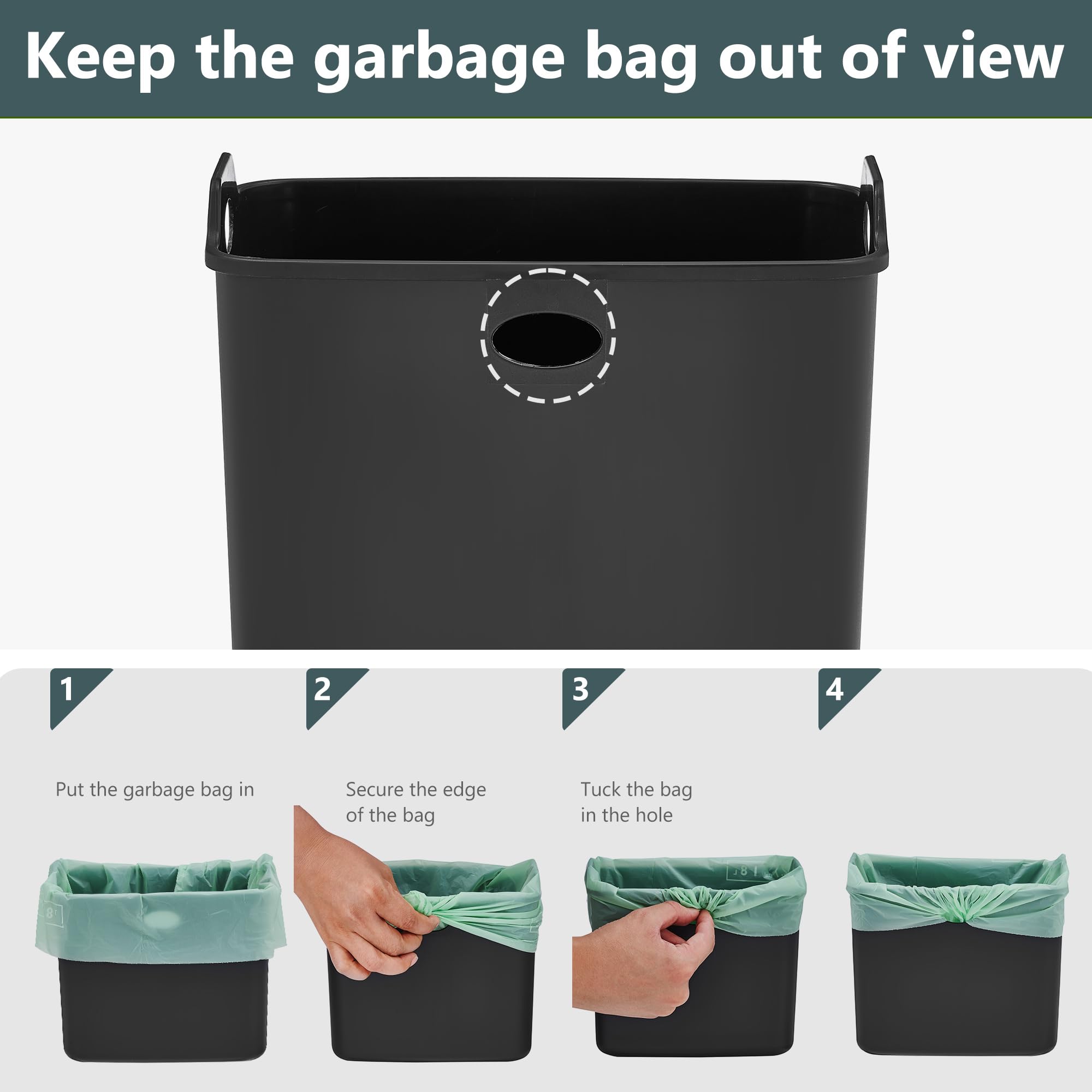 Nunsino Hanging Kitchen Compost Bin 4 Liter / 1.05 Gallon includes 30 Compostable Bags, Trash Can with Removable Inner Bucket, Stainless Steel, Airtight Lid, Silver