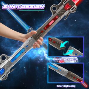 JONEG Lightsaber Light Sabers for Kids - 2 PCS, 7 Color, FX Sound 2 in1 Double-Bladed LED Expandable Lightsabers for Kids Set, Gift for 8 9 10 11 12 Year Old Girls/Boys