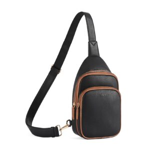 WESTBRONCO Sling Bag Small Crossbody Bags for Women Vegan Leather Fanny Pack Chest Bags for Travel Casual