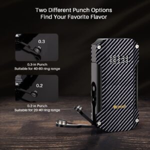 Torch Lighter with Jet Flame, 2 Built-in Punches, All-in-one Windproof Cool Lighter with Gift Box for Festival, Refillable Butane Unique Lighter for Candle, Camping, Outdoors