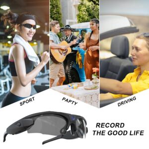 RERBO Camera Sunglasses, WiFi Video Glasses HD 1080P with Polarized UV 400 Lens for Cycling, Camping, Driving,Traveling(Include 32GB Card)