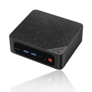 beelink ser5 mini pc, amd ryzen 7 5800h(up to 4.4ghz) 8c/16t, mini desktop computer 16gb ddr4 ram 500gb nvme ssd, small gaming pc support 4k@60hz output/bt5.2/wifi 6 for gaming/office/home/w11 pro