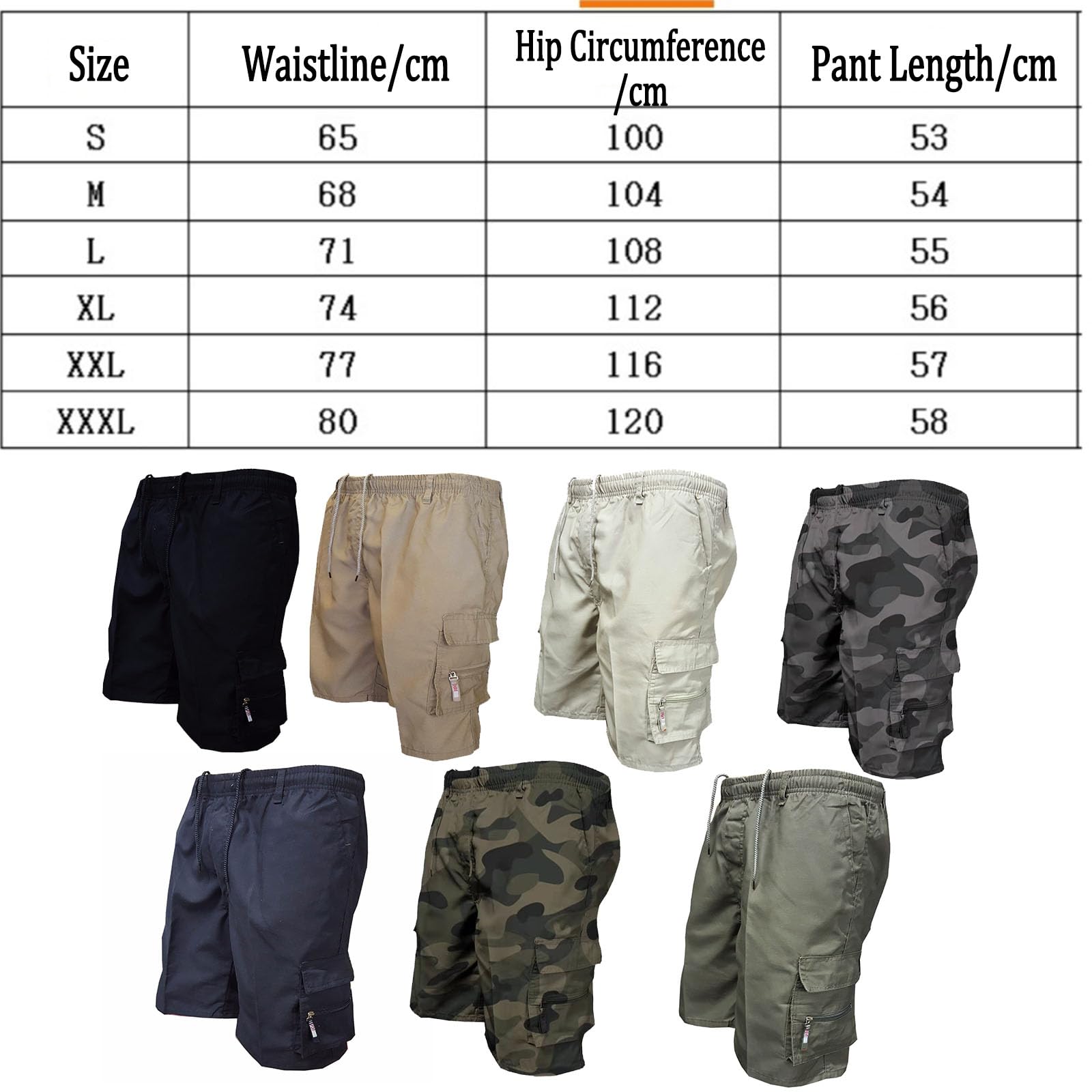 ikoopetu Zipper Pockets Hiking Athletic Running Shorts,Men's Casual Cargo Pants Shorts Loose Summer Outdoor Sports Pants (Military Green,S)