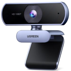 UGREEN 1080P Webcam with Microphone, Full HD USB Web Camera, Adjustable FOV, Noise-Canceling, Plug and Play, Auto Light Correction, Video Webcam for Streaming/Conferencing, Zoom/Skype/YouTube, Desktop