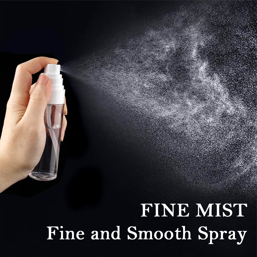 Fine Mist Spray Bottle Plastic Spray Bottles 2oz/60ml 2Pack Makeup Setting Spray Bottle TSA Approved Empty Cosmetic Refillable Travel Containers Sprayer Water Face & Hair Mist