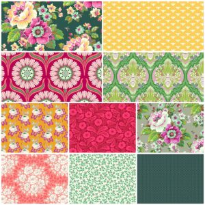 Local Honey Fat Quarter Bundle #2 (10 pieces) by Heather Bailey for Figo Fabrics 18 x 21 inches (45.72 cm x 53.34 cm) fabric cuts