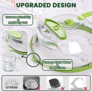 Gracenal Microwave Cover for Food, Clear Microwave Splatter Cover with Water Steamer and Handle, 10 Inch Plate Covers, Kitchen Gadgets and Accessories, House Essentials for Gifts, Green