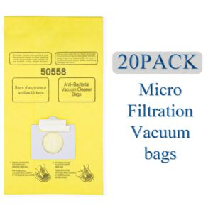 20 Pack Type C/Q Replacement Vacuum Cleaner Bags Compatible with Kenmore Canister 5055, 50557,50558 and Type C,C-18, 53292, 200 Series, 400 Series, 600 Series, 700 Series, 800 Series Vacuum