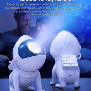 Luubeibei Space Dog Star Projector Galaxy Projection Light Night Built-in Bluetooth Speaker and Remote Starry Sky with Timer for Adults Decor for Bedroom Ceiling and Holiday Gift Lamp