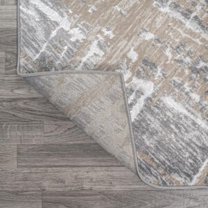 JONATHAN Y SOR201C-3 Slant Modern Abstract Indoor Area Rug, Transitional, Contemporary, Solid & Striped, Bedroom, Kitchen, Living Room, Easy-Cleaning, Non-Shedding, 3 X 5, Beige/Gray