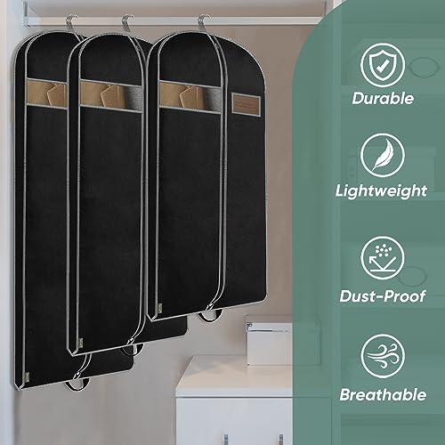 BALEINE Heavy Duty Garment Bag with Shoe Storage Travel Bag for Dresses, Suit, Coats Travel Essential (54")