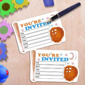 Yangmics Direct Baseball Party Invitation Cards Baseball Birthday Party for Teens Girls Boys 30 invites with 30 Envelopes 4x6 inches