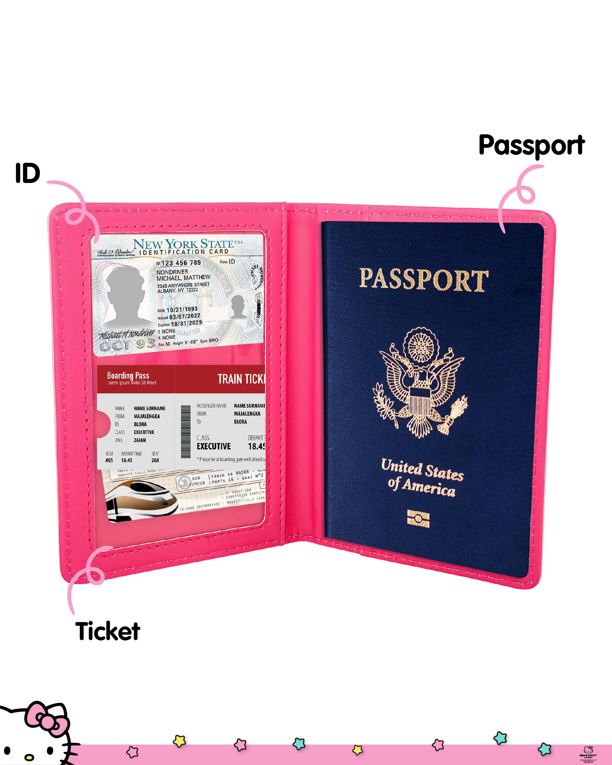 Hello Kitty Passport Holder Official License, Cute Passport Holder and Passport Cover, Sanrio Gifts