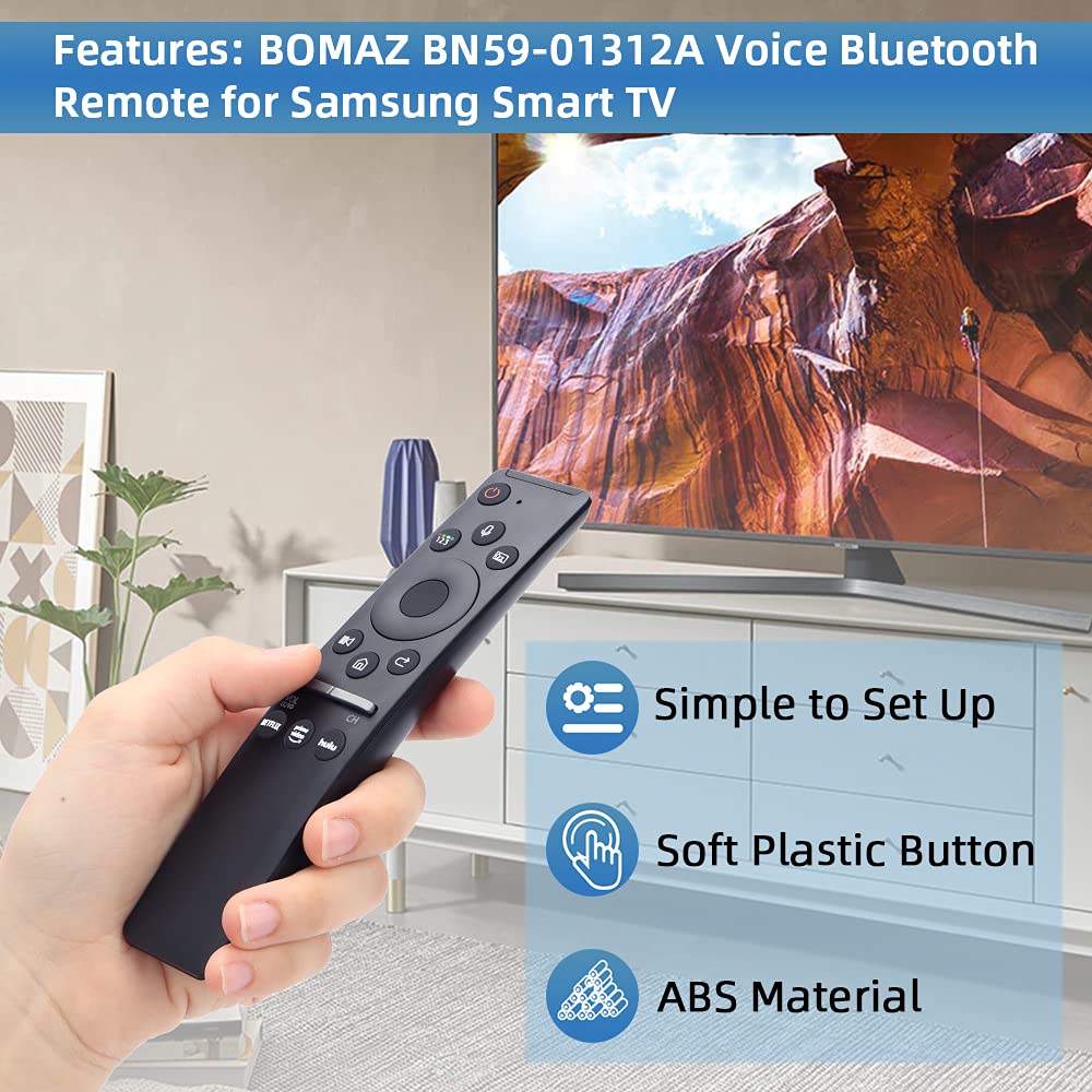 BN59-01312A Smart TV Voice Remote, for Samsung TV Remote, Compatible with All Samsung Series, Smart Curved Frame, QLED LED LCD 8K 4K TVs