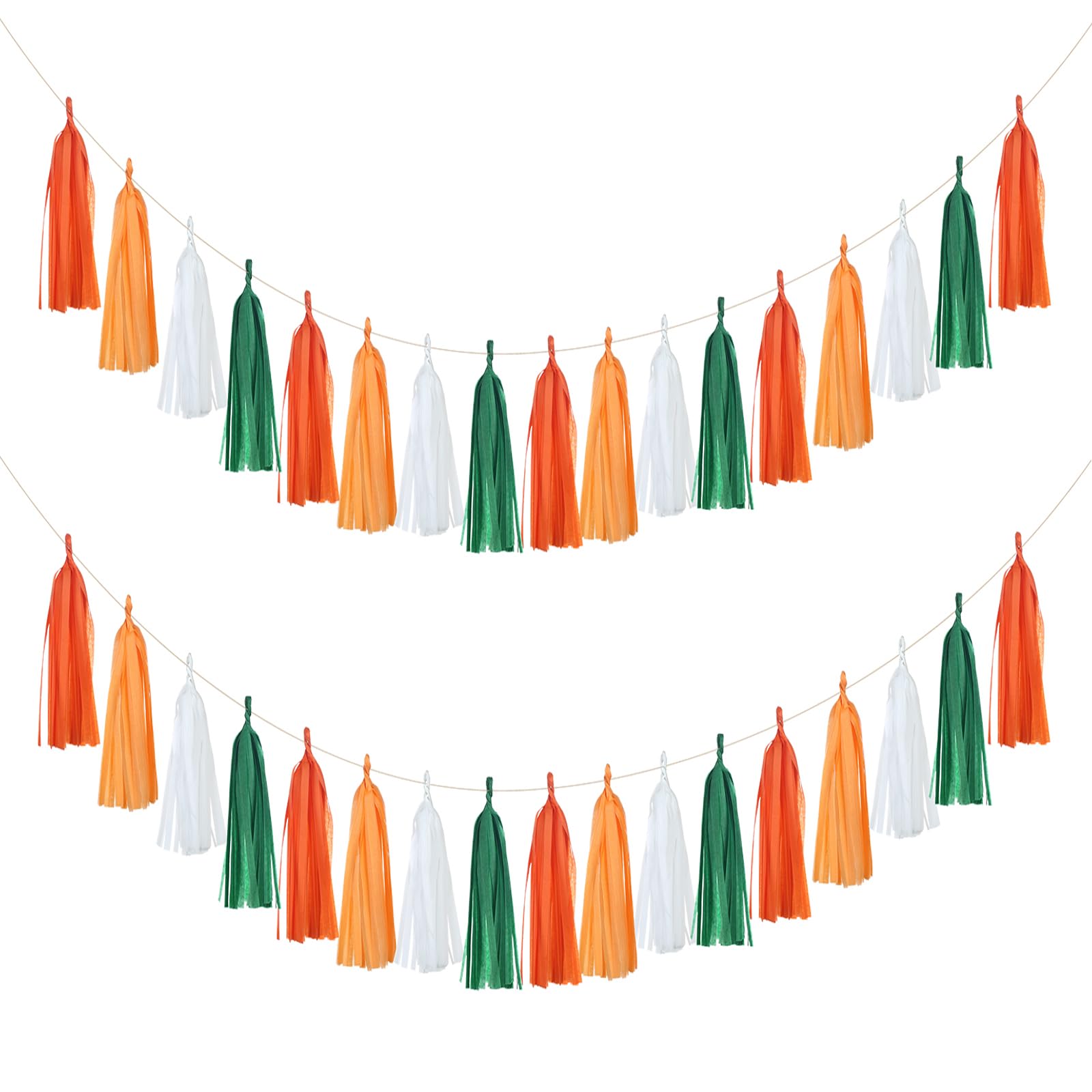 Mefuny 20Pcs Little Cutie Baby Shower Party Tassel Garland Tissue Paper Tassels Banner DIY Kit Orange Green White Tassel Banner Tangerine Citrus Themed Party Decoration Supplies