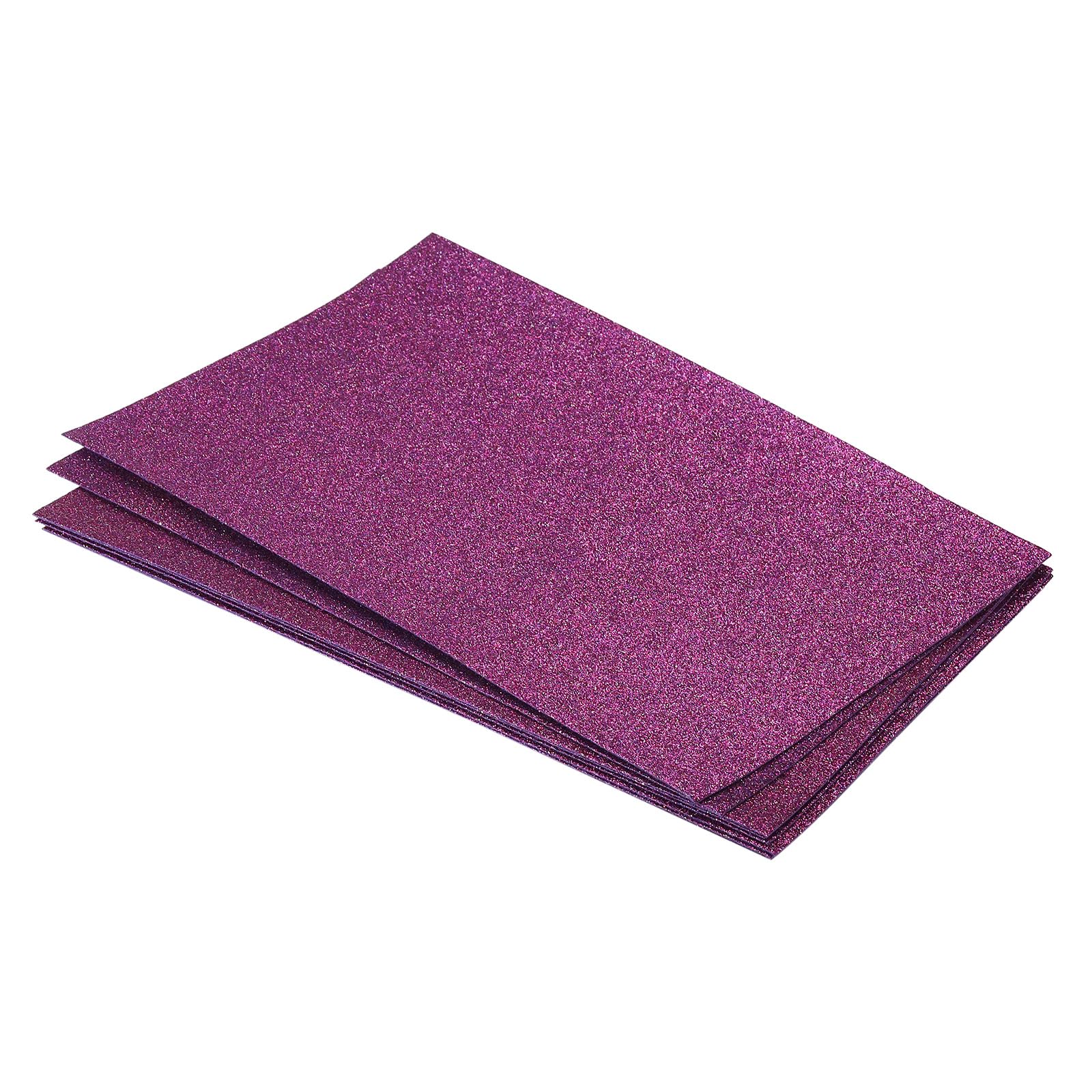 PATIKIL Soft Felt Sheets Glitter Fiber Craft Sheets Purple 11.8 Inch x 7.8 Inch for DIY Hobby Decorate Pack of 6