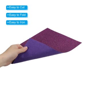 PATIKIL Soft Felt Sheets Glitter Fiber Craft Sheets Purple 11.8 Inch x 7.8 Inch for DIY Hobby Decorate Pack of 6