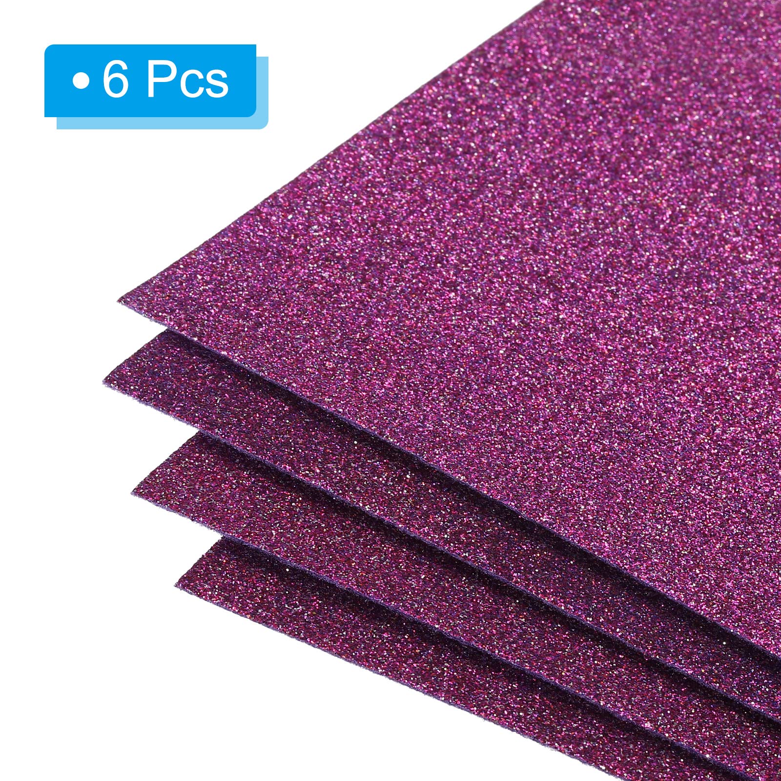 PATIKIL Soft Felt Sheets Glitter Fiber Craft Sheets Purple 11.8 Inch x 7.8 Inch for DIY Hobby Decorate Pack of 6