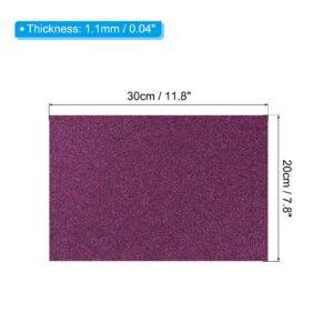 PATIKIL Soft Felt Sheets Glitter Fiber Craft Sheets Purple 11.8 Inch x 7.8 Inch for DIY Hobby Decorate Pack of 6