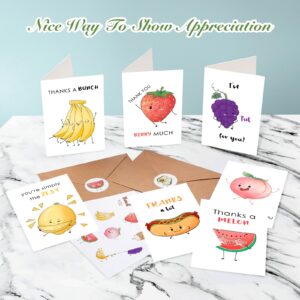 40 Funny Thank You Cards with Envelopes & Stickers, 4×6 in Cute Pun Cards Assorted Blank Greeting Cards, Boxed Bulk Note Cards for Friends Teachers Business Coworker Employee Appreciation