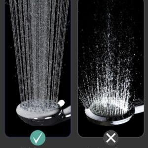 Veken Shower Head with Handheld, 9 Spray Modes Showerhead, High Pressure Water Flow, Multi Sprayer Function Rainfall, Extra 70'' Long Hose Extension, Adjustable Rain Heads Chrome