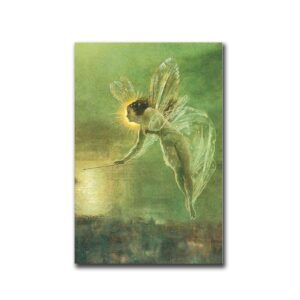 canvas painting wall picture printing wall art victorian painting antique oil painting fairycore whimsigoth decor classical painting fairy art cottagecore wall art suitable for living room bedroom office decoration 8x12inch-wood frame