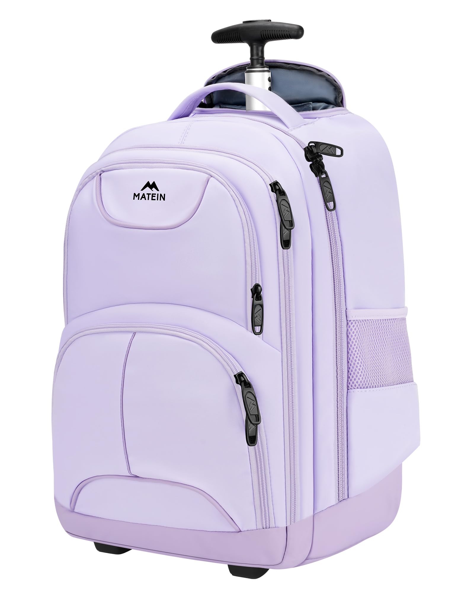 MATEIN Rolling Backpack for Women, 17 Inch Travel Laptop Backpacks with Wheels, Waterproof Large Roller Carry On Luggage Wheeled Backpack, Trolley Overnight Suitcase Business Computer Bag, Purple