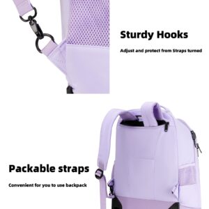 MATEIN Rolling Backpack for Women, 17 Inch Travel Laptop Backpacks with Wheels, Waterproof Large Roller Carry On Luggage Wheeled Backpack, Trolley Overnight Suitcase Business Computer Bag, Purple