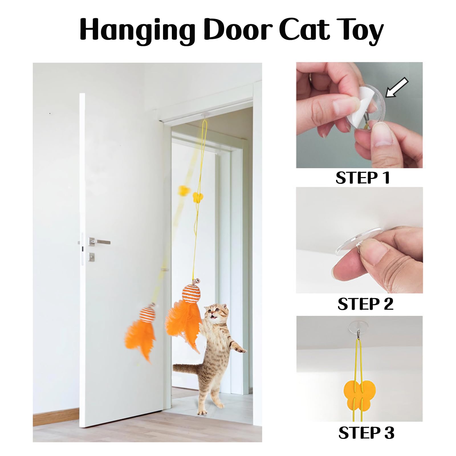 Maiguangta 25 PCS Assortment of Cat Toys - Hanging Door Cat Toy, Catnip Toys,Feather Teaser, Mice, Colorful Balls & Bells. Perfect for Kittens, Cats, and Puppies!