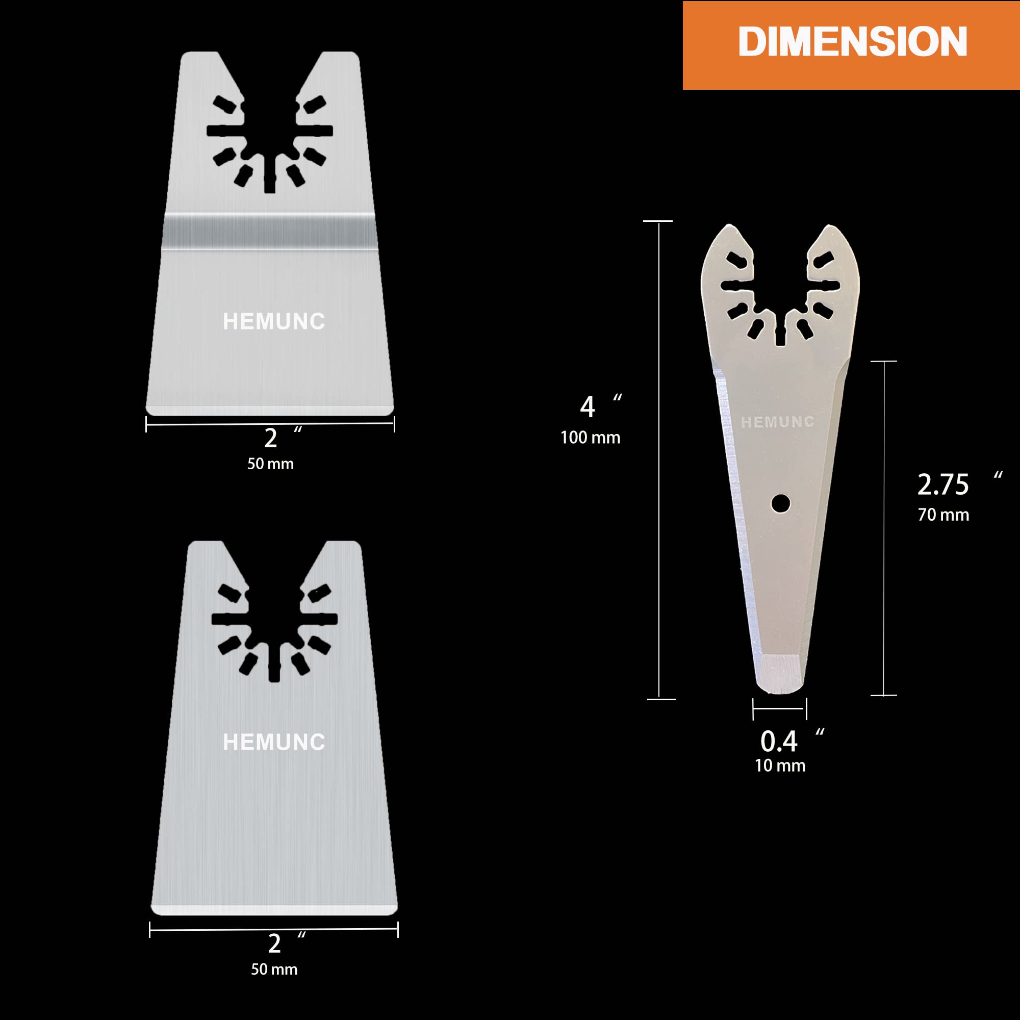 HEMUNC 6PCS oscillating Tool Scraper Blades Universal fit Multitool Scraper Blades, Compatible with Dewalt Dremel Rockwell Makita Bosch Fein Multimaster Milwaukee Porter Cable Ridgid Ryobi