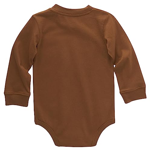 Carhartt Long-Sleeve Pocket Bodysuit, Carhartt Brown, 6 Months