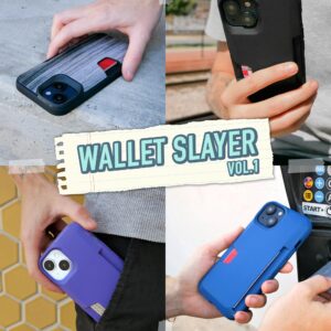 Smartish iPhone 15 Wallet Case - Wallet Slayer Vol. 1 [Slim + Protective] Credit Card Holder - Drop Tested Hidden Card Slot Cover Compatible with Apple iPhone 15 - Black Tie Affair